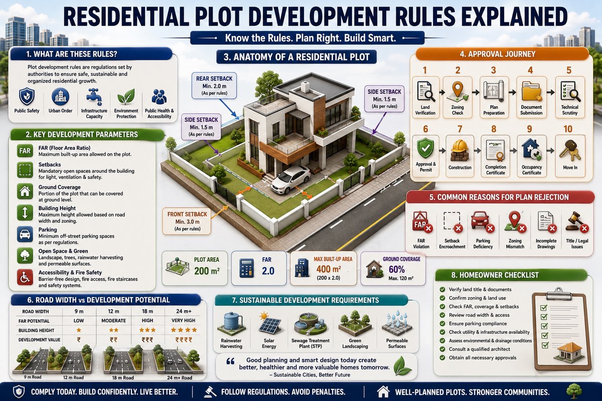 Residential Plot Development Rules Explained: FAR, Setbacks, Zoning ...