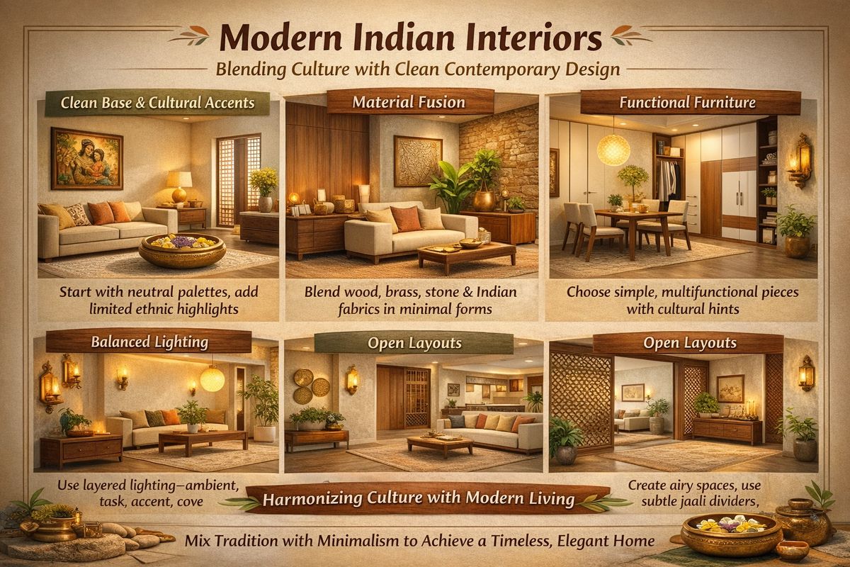 Modern Indian Interiors: Blending Culture with Clean Contemporary Design