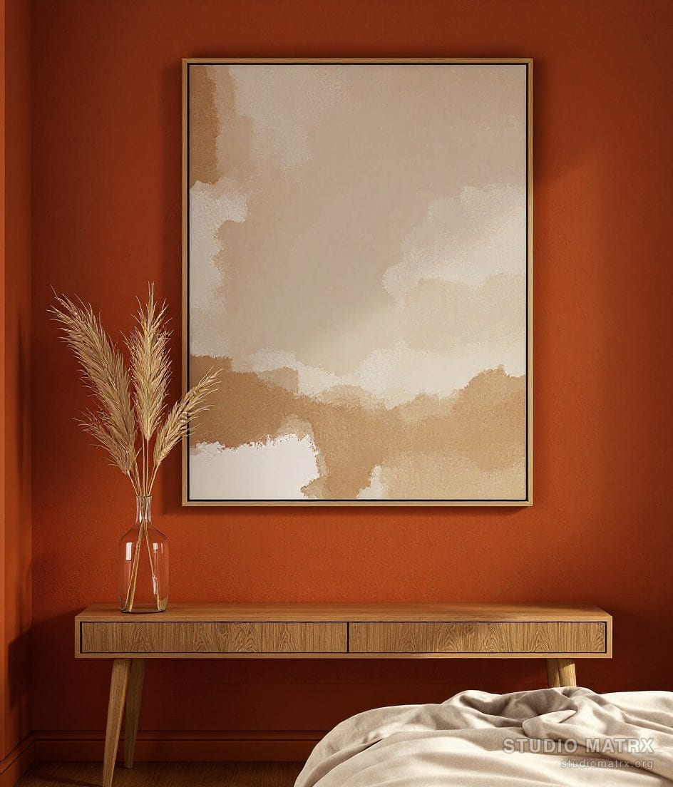 Beige Cream Wash Abstract — Terracotta Wall