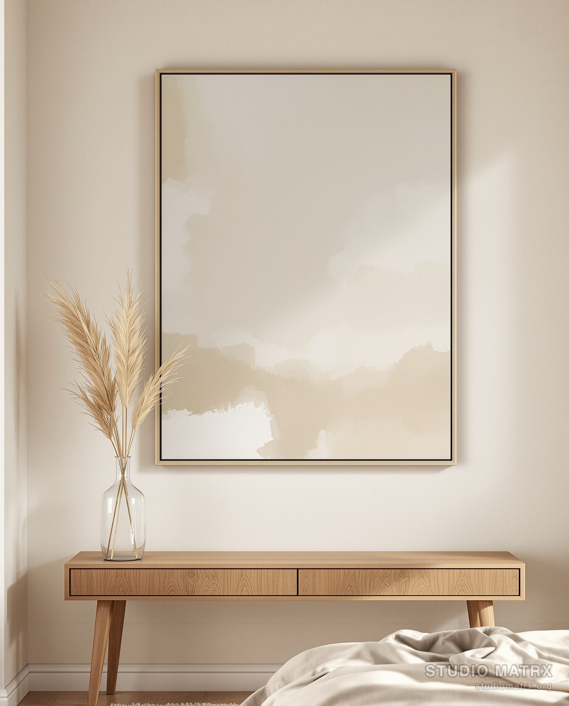 Beige Cream Wash Abstract — Warm White Wall