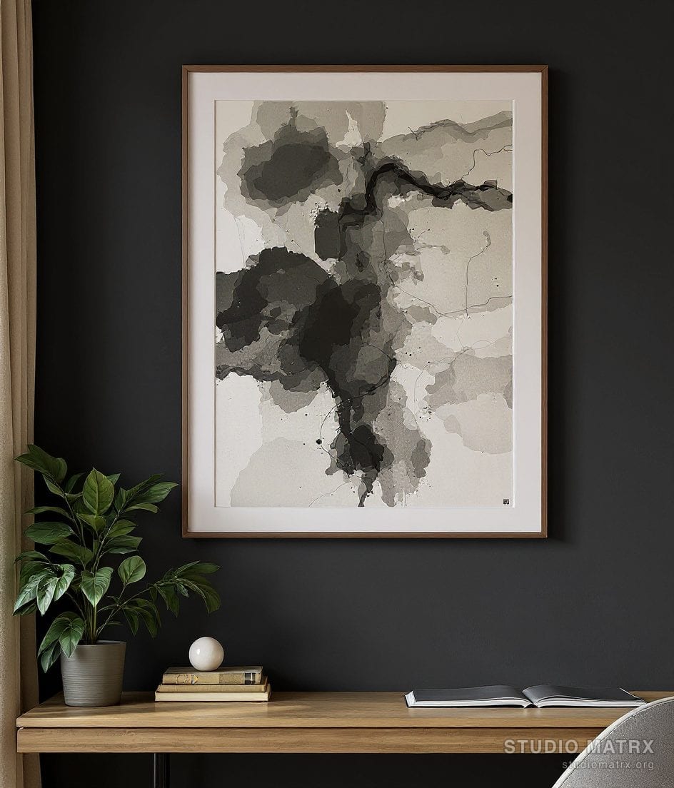 Charcoal Sketch Abstract — Charcoal Wall