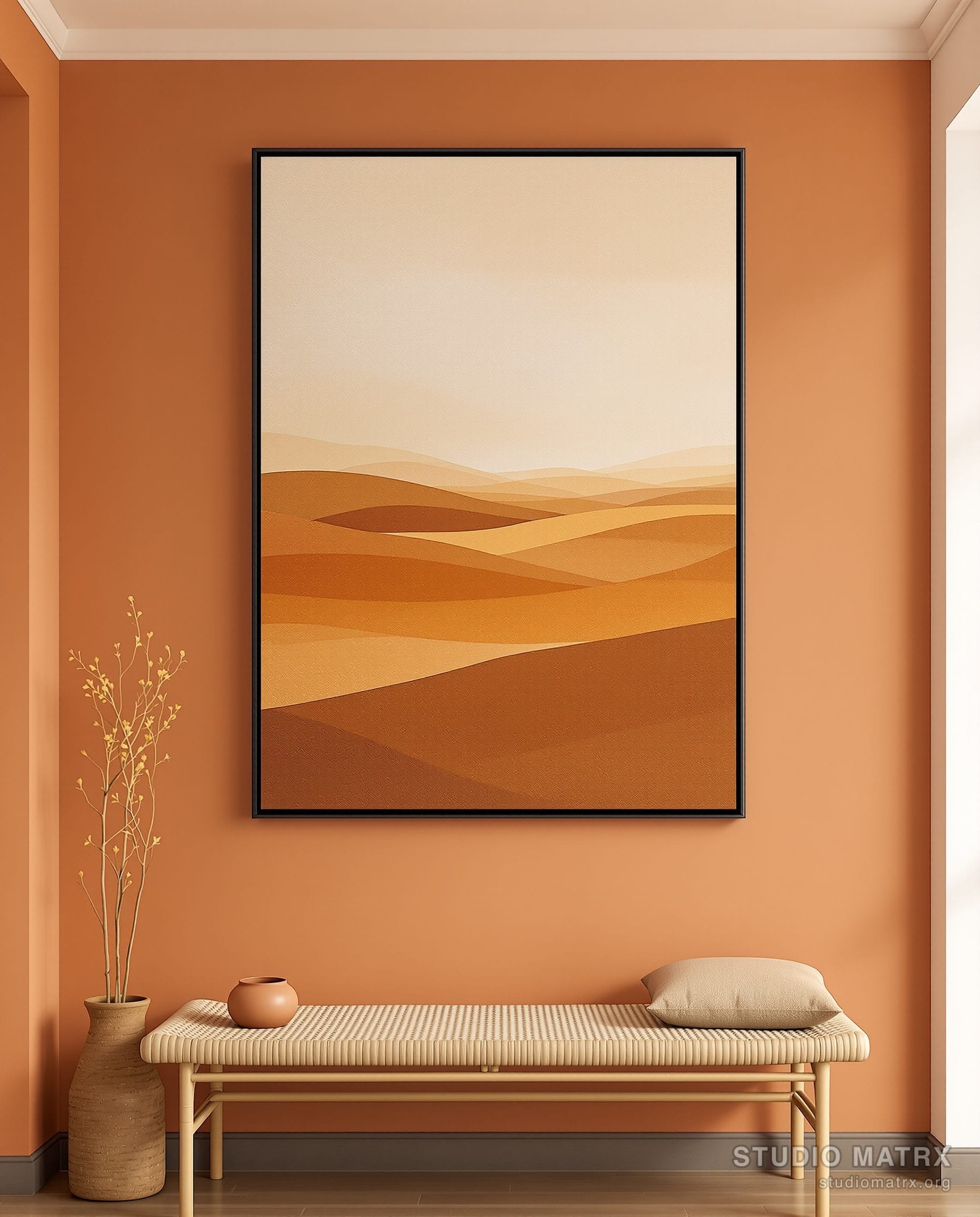 Earthy Ochre Abstract — Terracotta Wall