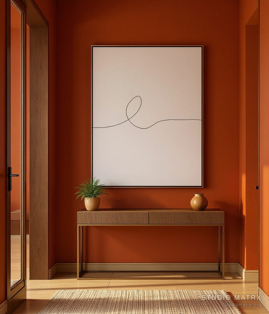 Line Minimal Abstract — Terracotta Wall