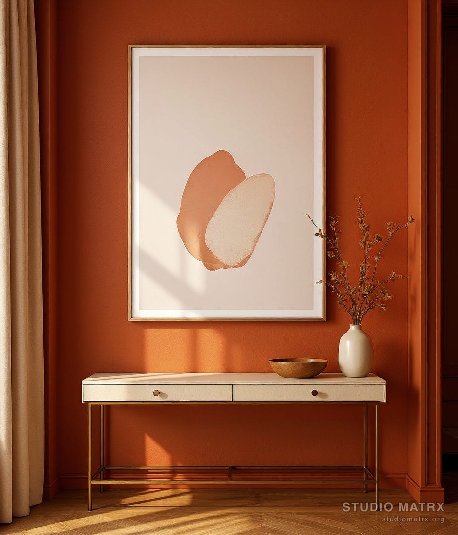 Minimal Blush Abstract — Terracotta Wall