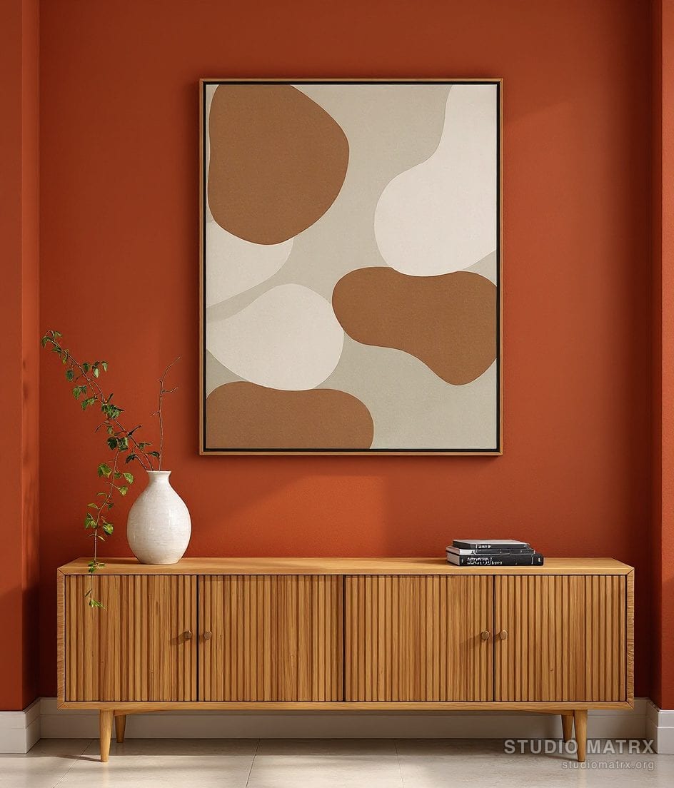 Organic Shapes Abstract — Terracotta Wall
