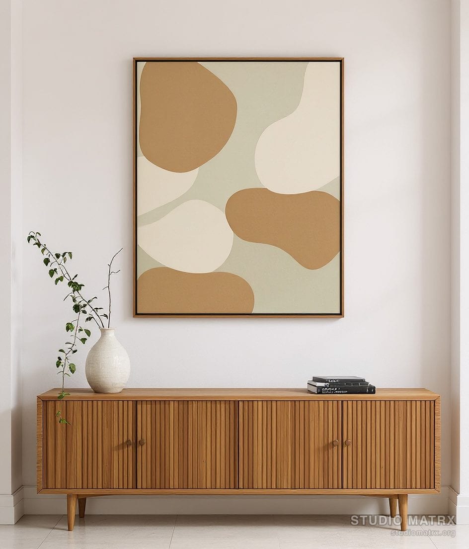 Organic Shapes Abstract — Warm White Wall