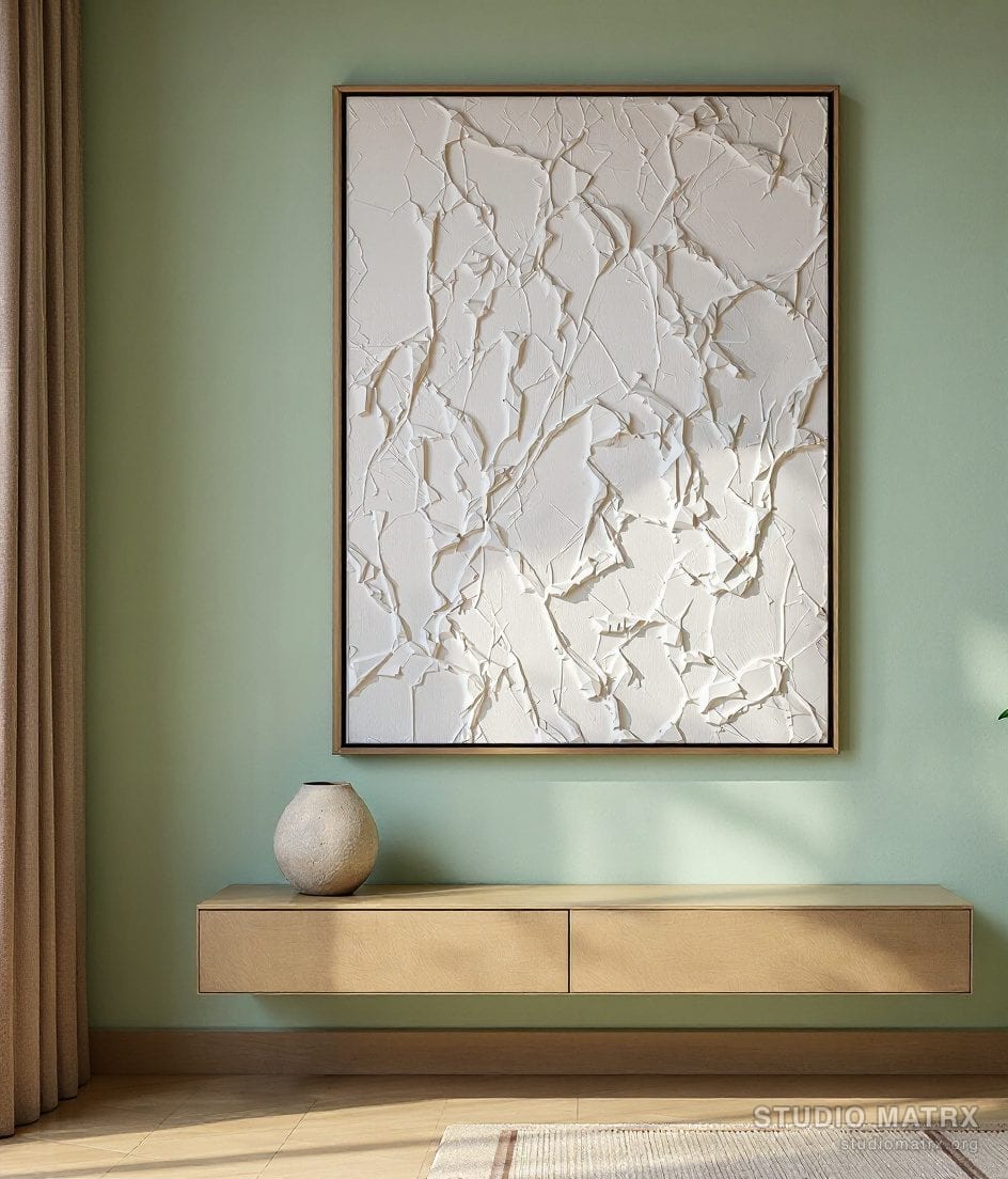 Plaster Impasto Abstract — Sage Wall
