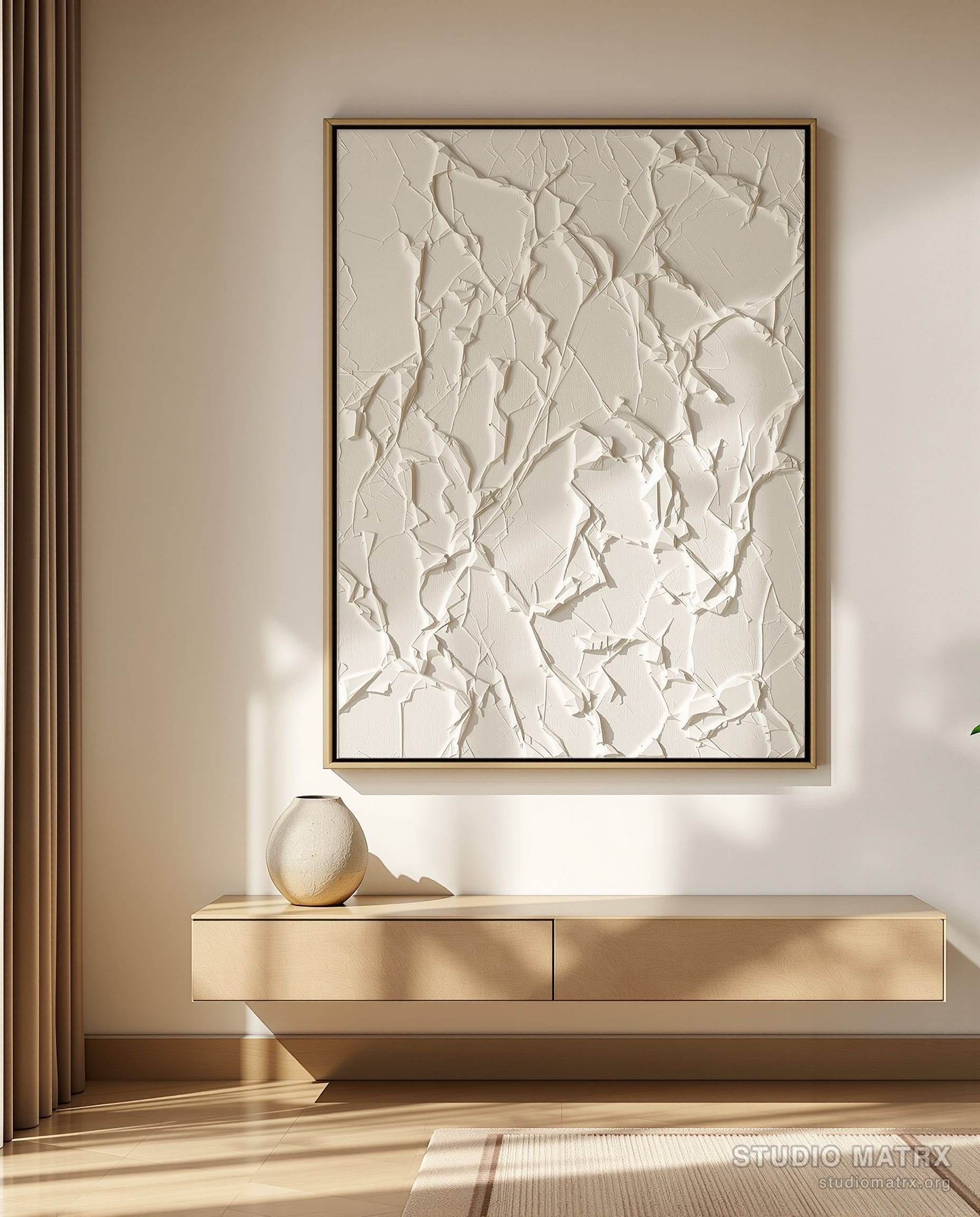 Plaster Impasto Abstract — Warm White Wall
