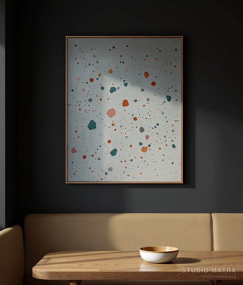Terrazzo Speckle Abstract — Charcoal Wall