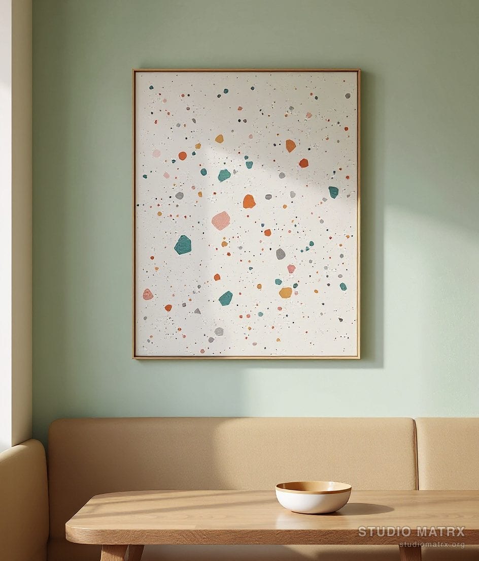 Terrazzo Speckle Abstract — Sage Wall