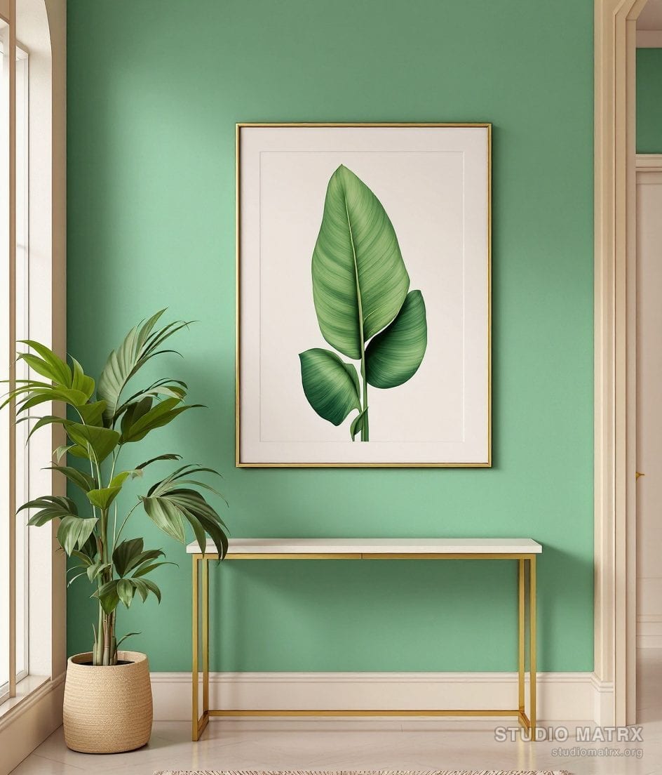 Bird Of Paradise Leaf Print — Sage Wall
