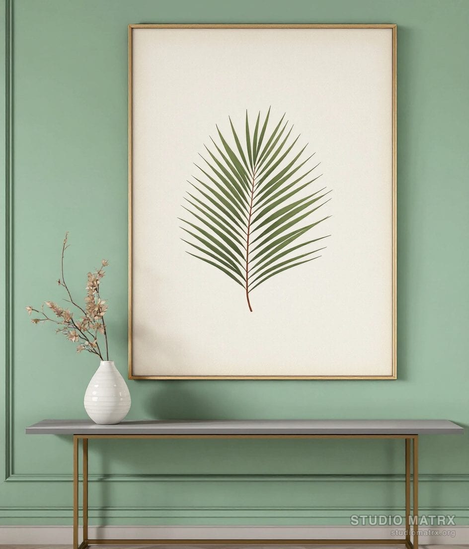 Heritage Palm Frond Plate — Sage Wall