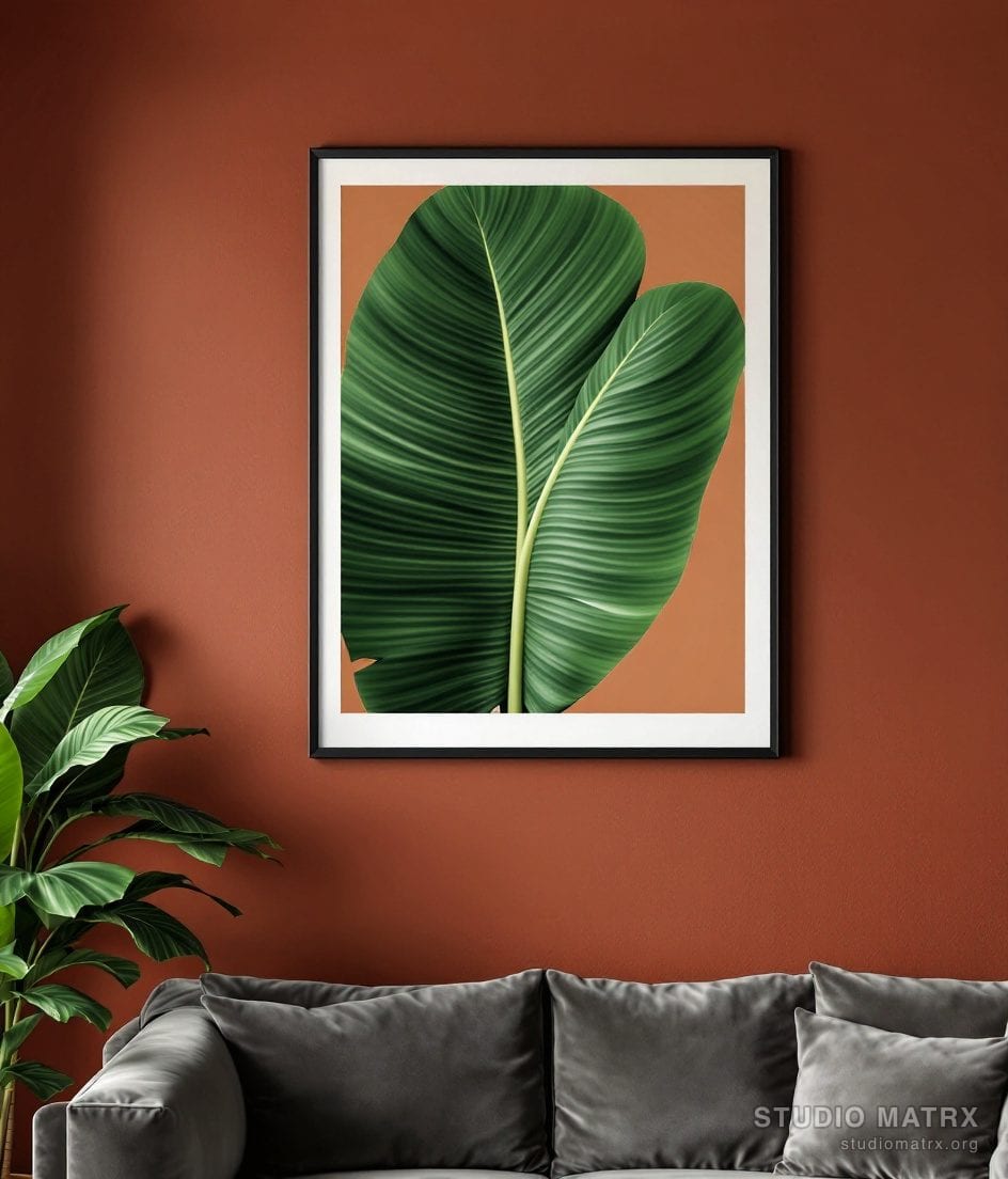 Tropical Banana Leaf Print — Terracotta Wall