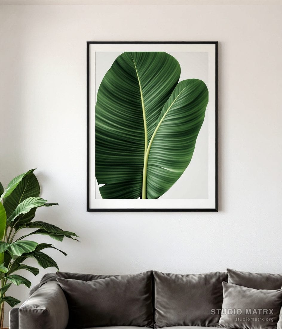 Tropical Banana Leaf Print — Warm White Wall