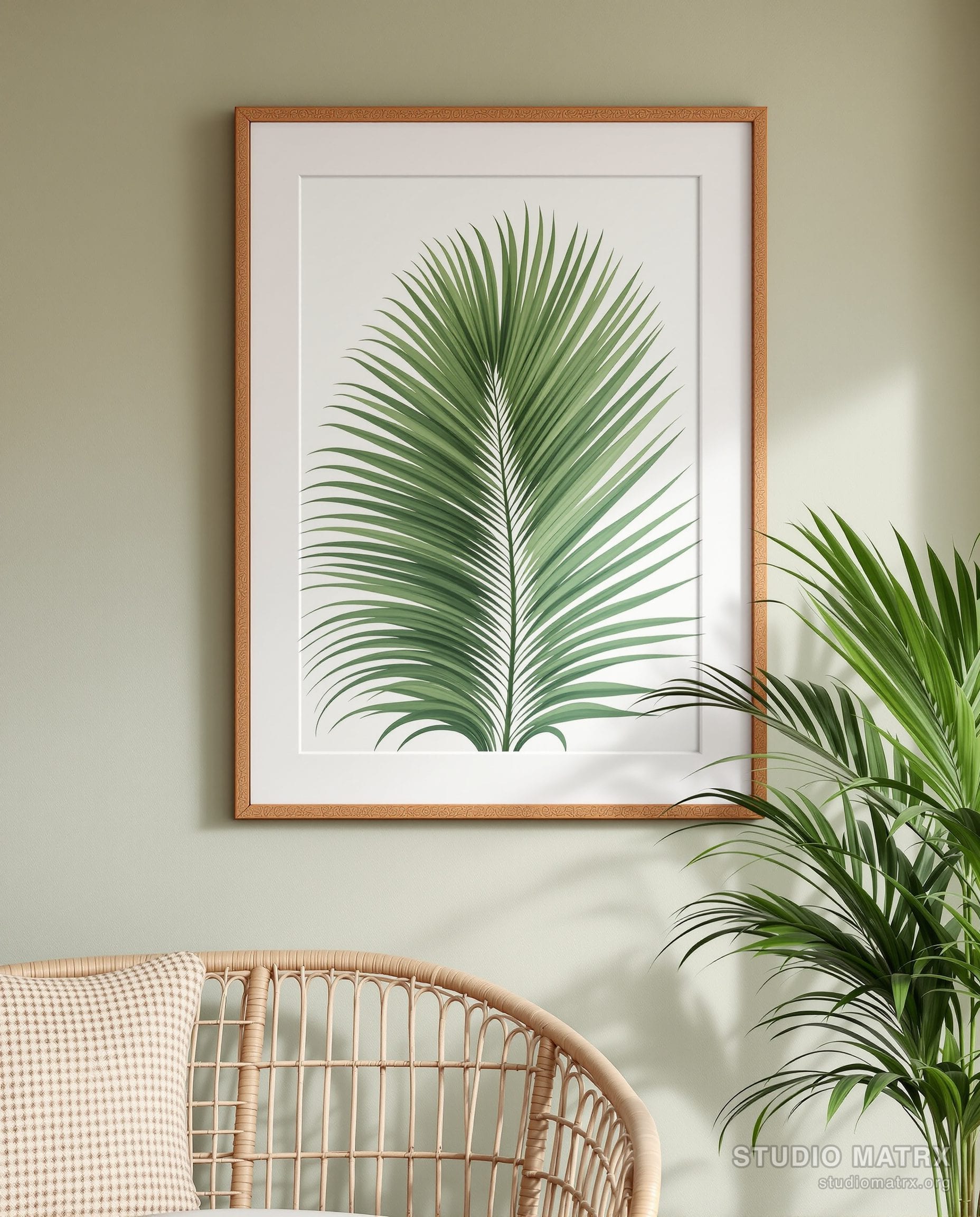 Tropical Palm Leaf Art Print — Sage Wall