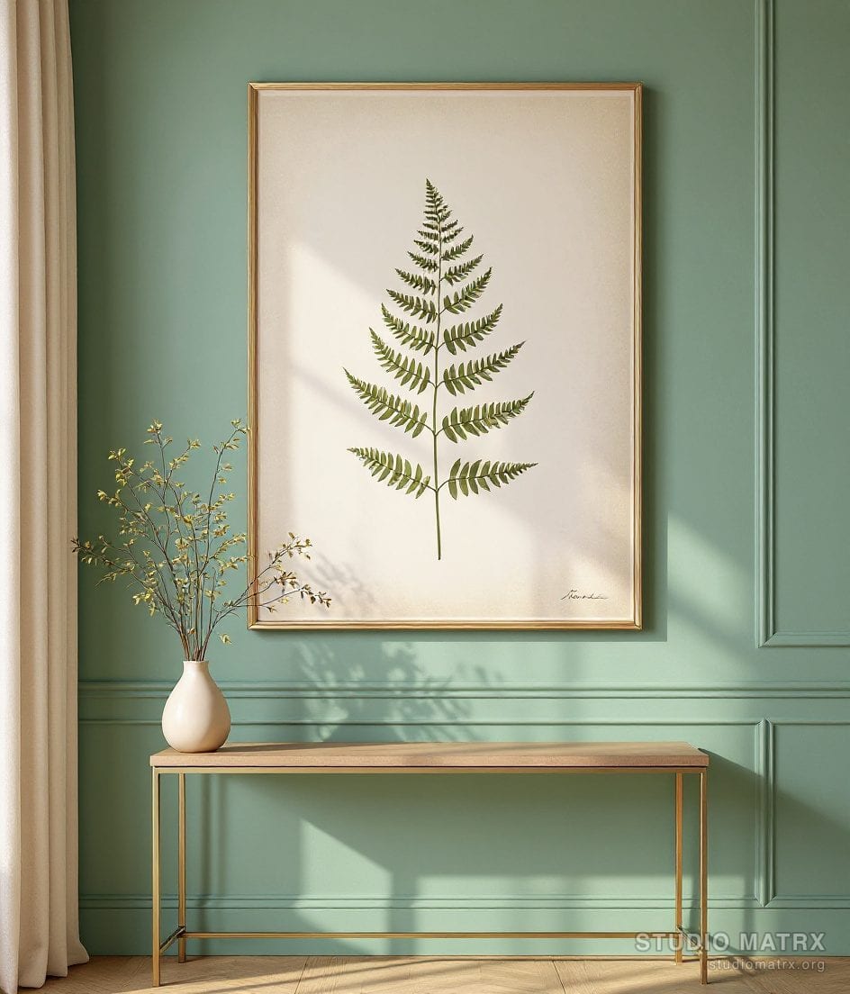Vintage Botanical Fern Print — Sage Wall