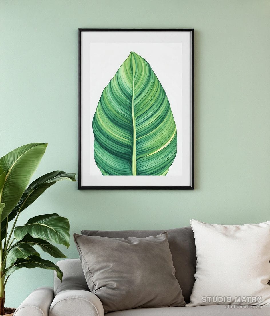 Watercolour Banana Leaf Wash — Sage Wall