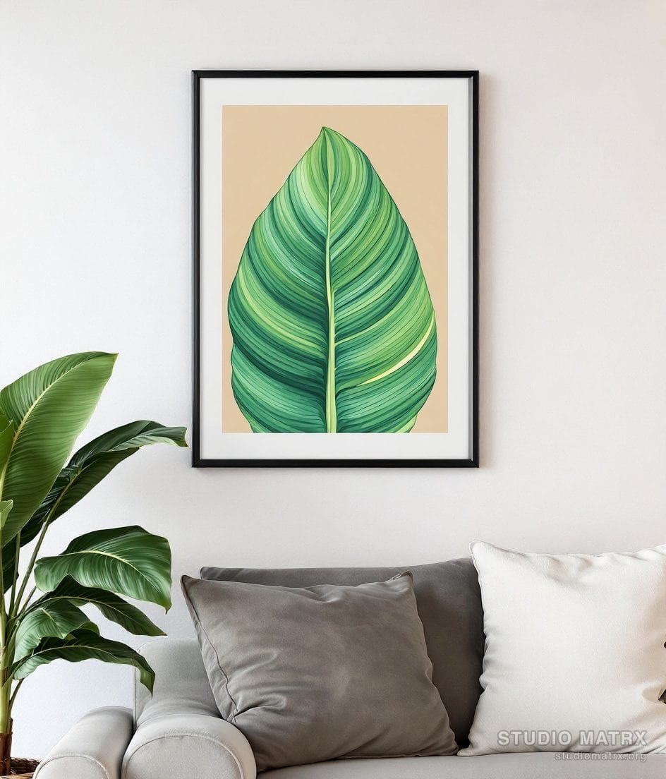 Watercolour Banana Leaf Wash — Warm White Wall