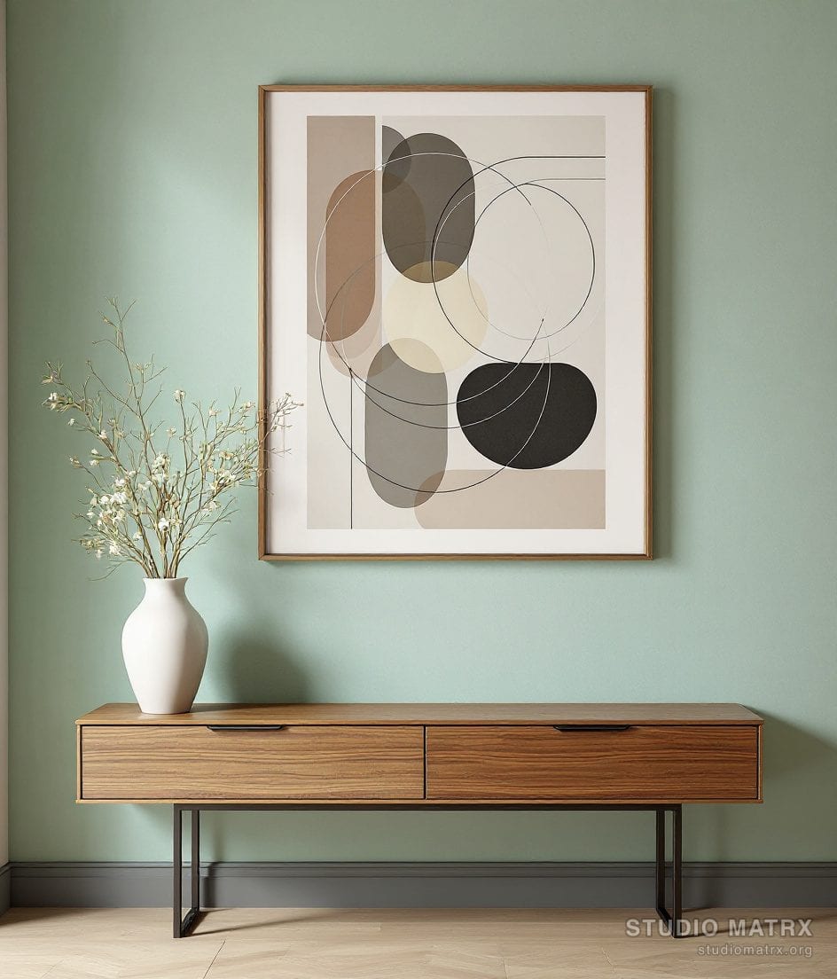 Bauhaus Line Geometry — Sage Wall