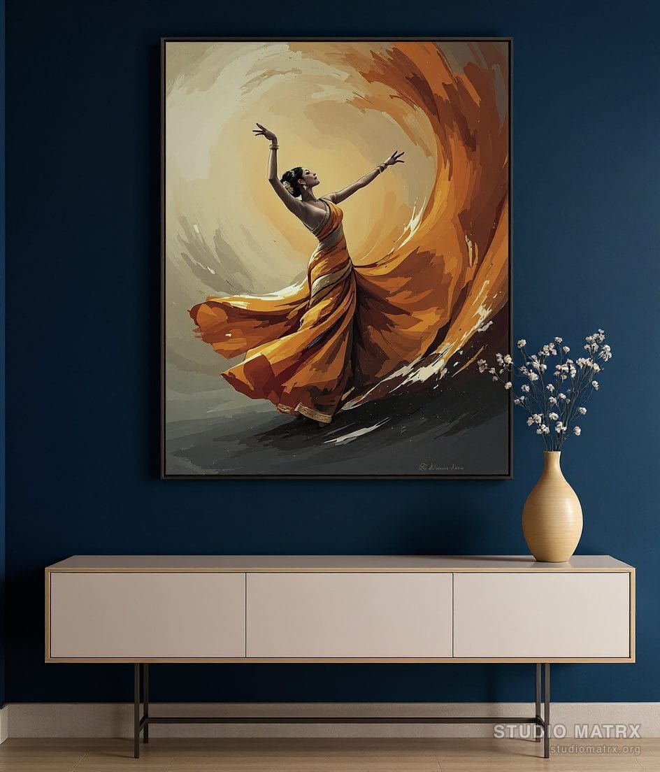 Contemporary Dancer In Motion — Navy Wall