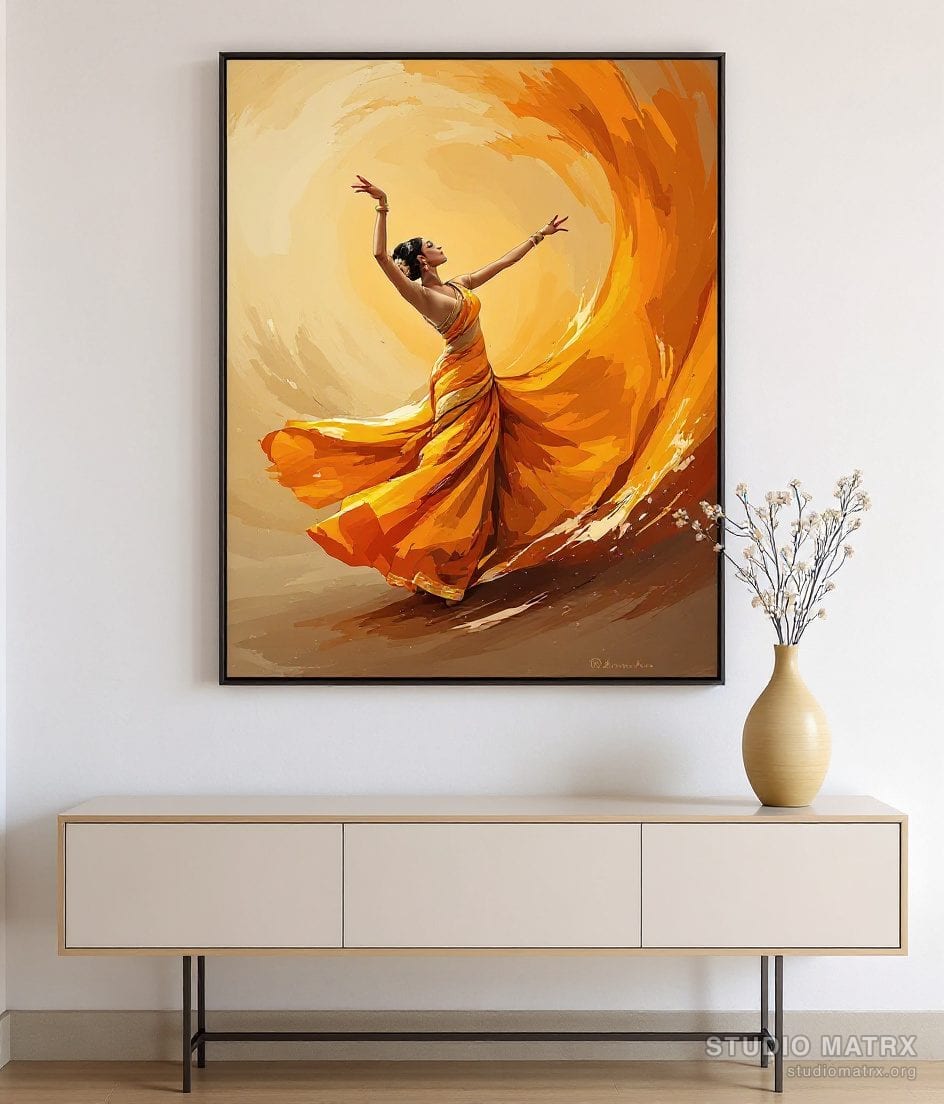 Contemporary Dancer In Motion — Warm White Wall