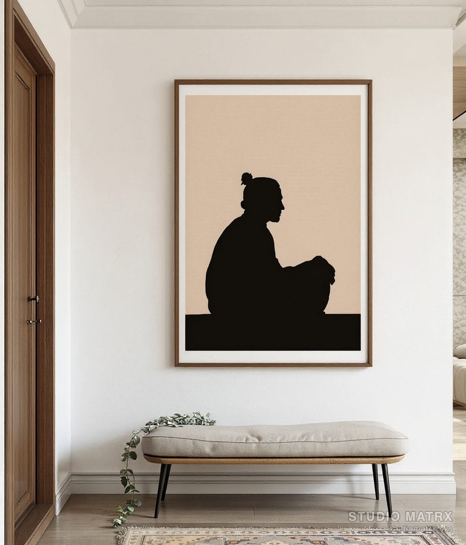 Modern Silhouette Figure — Warm White Wall
