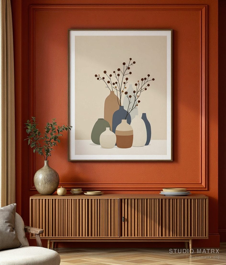 Contemporary Still Life Vases — Terracotta Wall