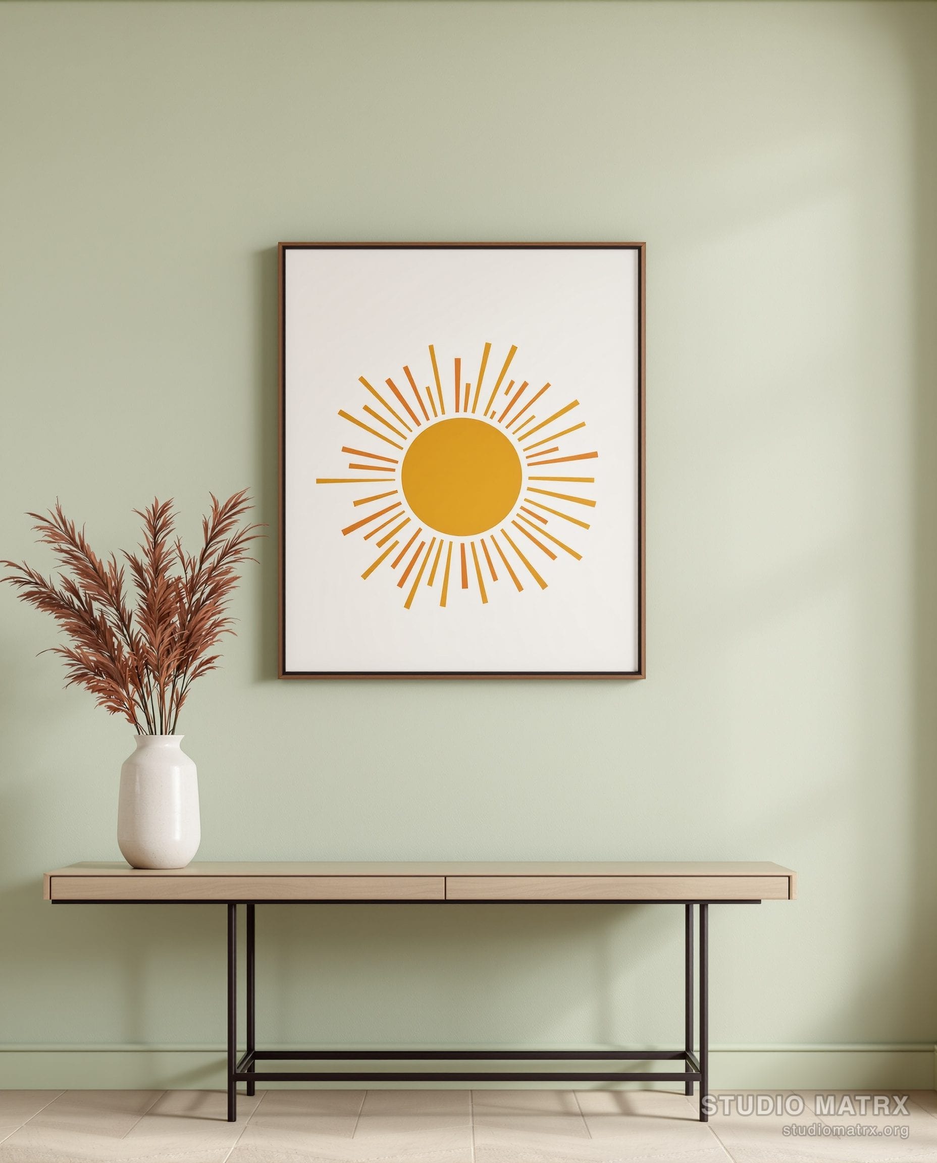 Graphic Pop Sun — Sage Wall