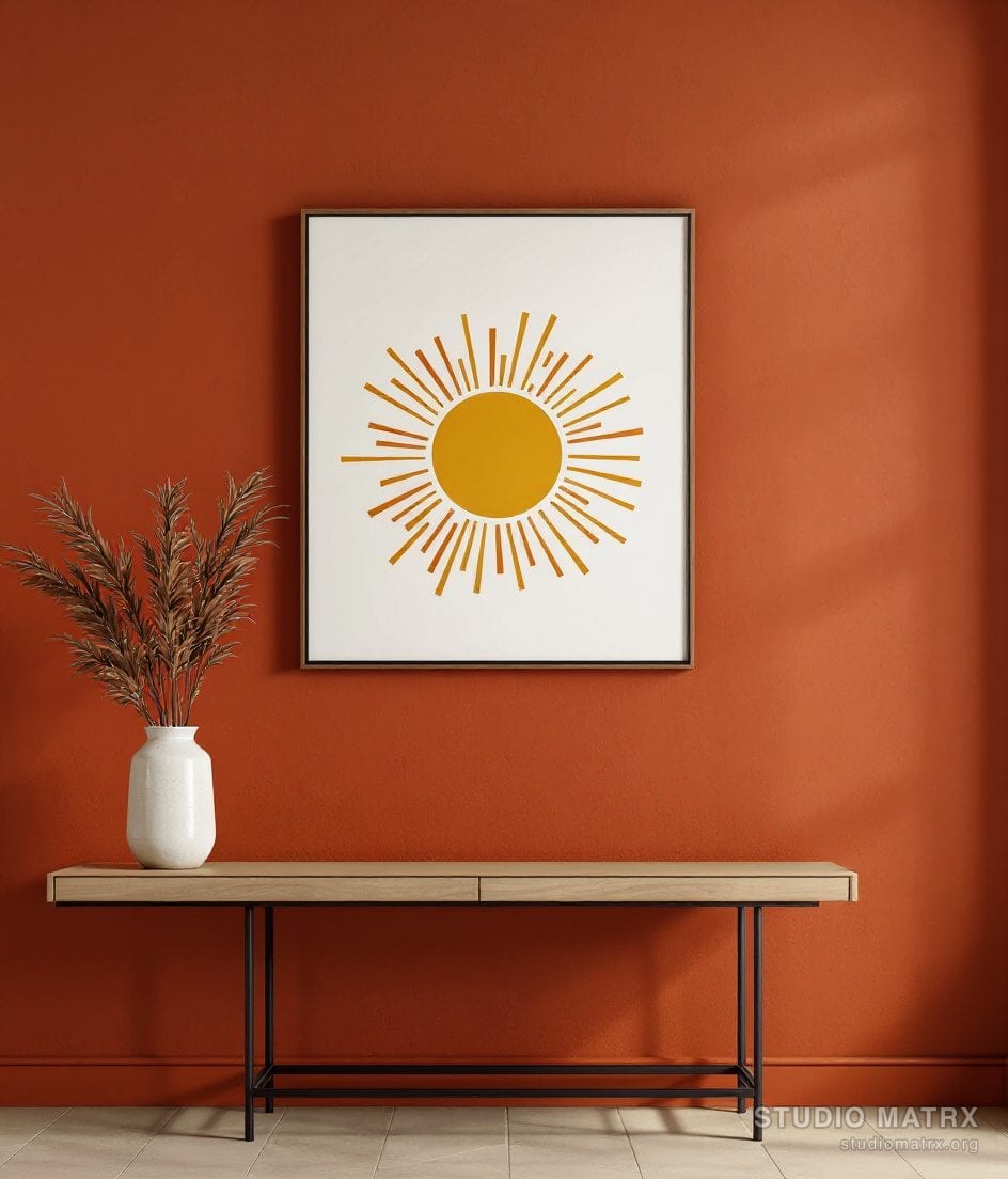 Graphic Pop Sun — Terracotta Wall