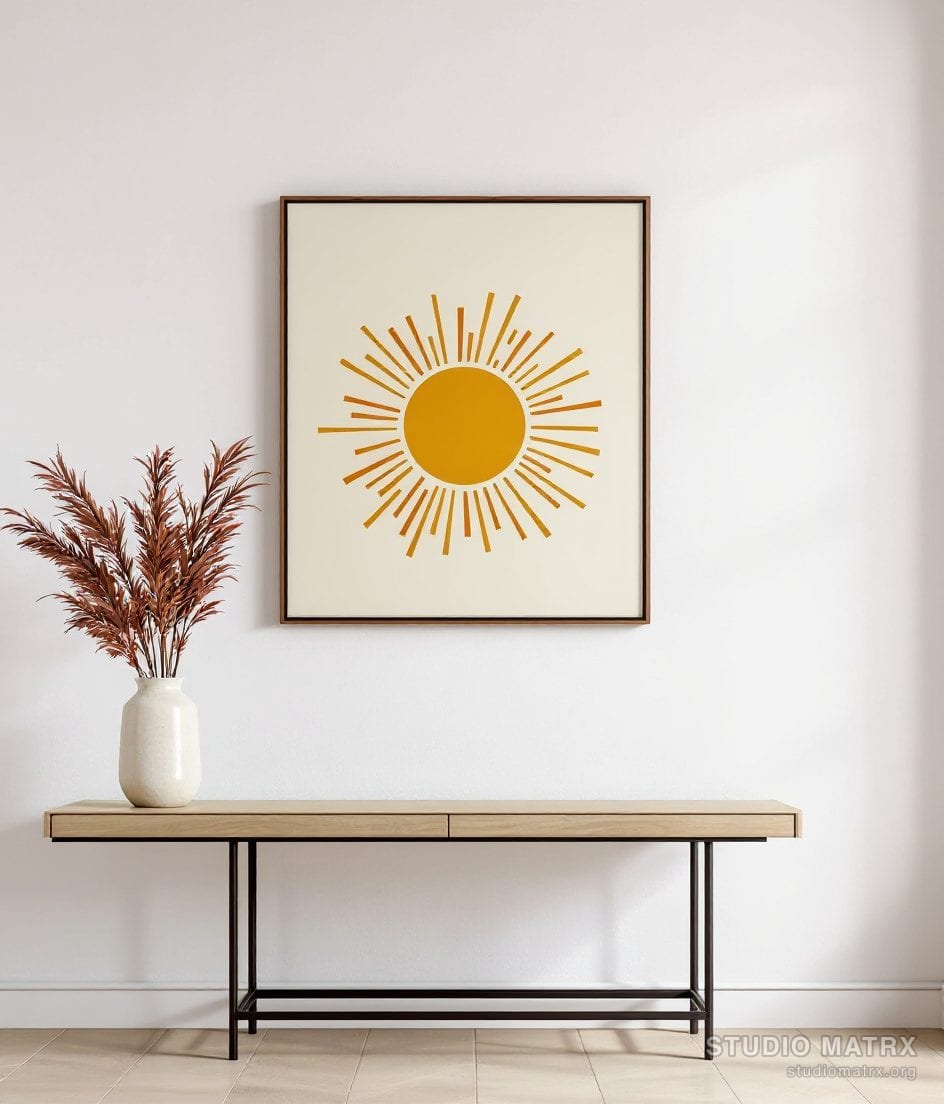 Graphic Pop Sun — Warm White Wall