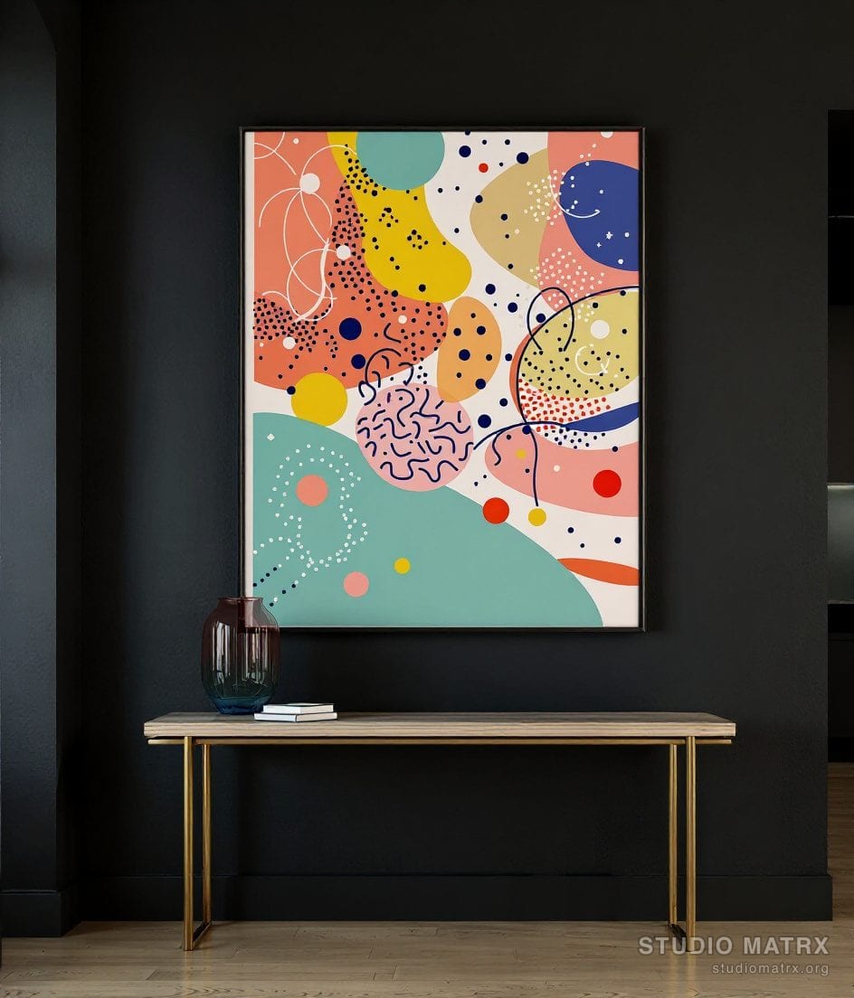 Memphis Pattern Pop — Charcoal Wall