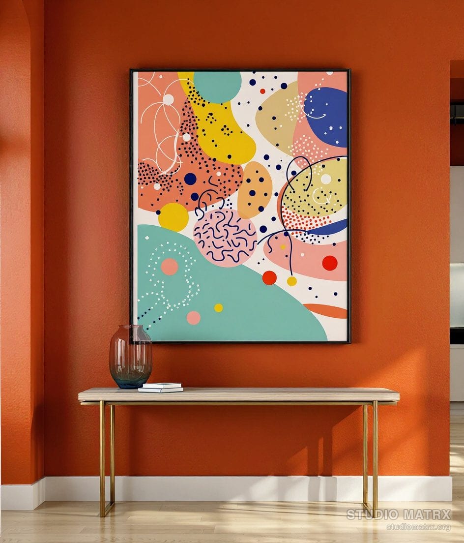 Memphis Pattern Pop — Terracotta Wall