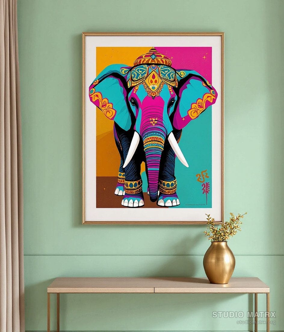 Pop Art Elephant — Sage Wall