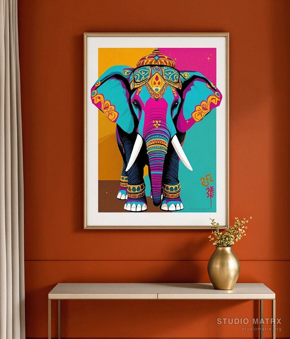 Pop Art Elephant — Terracotta Wall