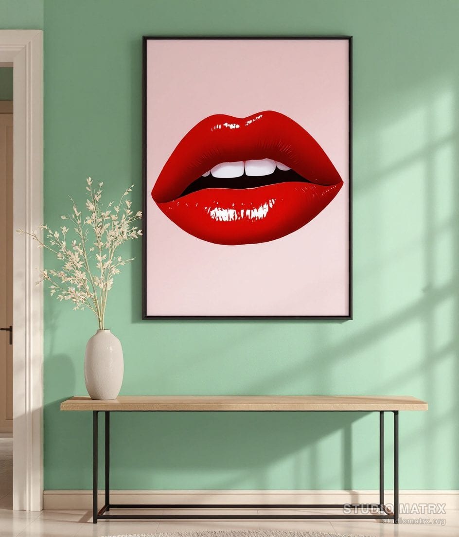 Pop Art Lips Graphic — Sage Wall