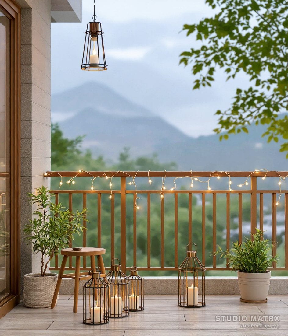 Balcony Lantern Lighting Decor — Warm Neutral