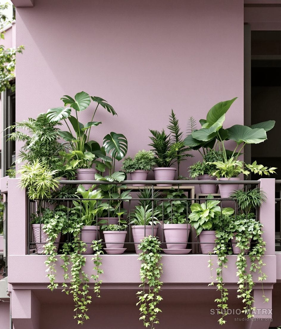 Balcony Layered Planter Garden — Blush & Sage