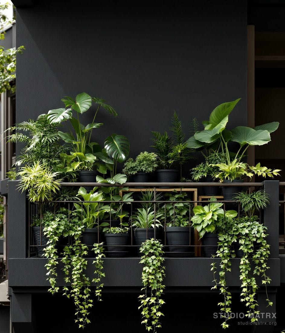 Balcony Layered Planter Garden — Charcoal & Gold