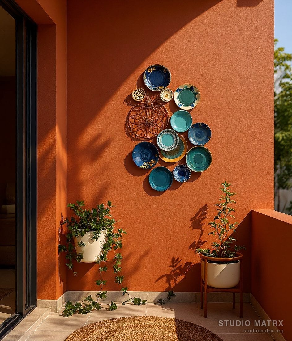 Balcony Outdoor Wall Art — Terracotta & Olive