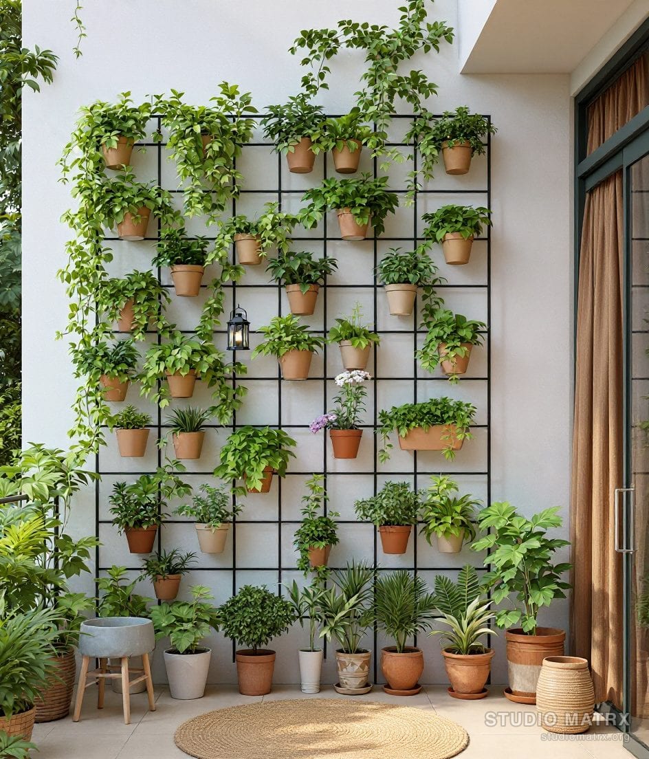 Balcony Vertical Green Wall — Warm Neutral