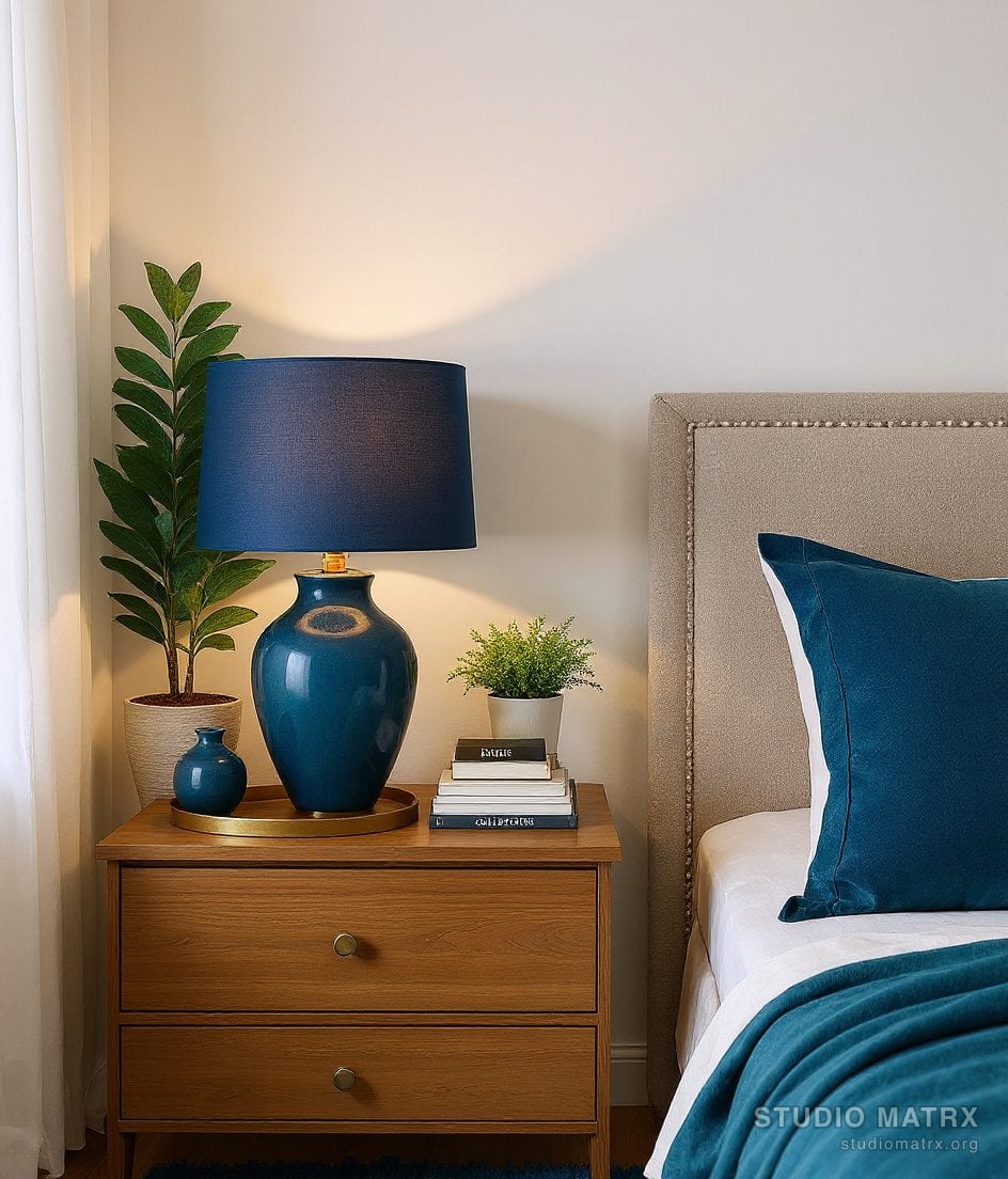 Bedside Lamp Styling Ideas — Blue & Ivory