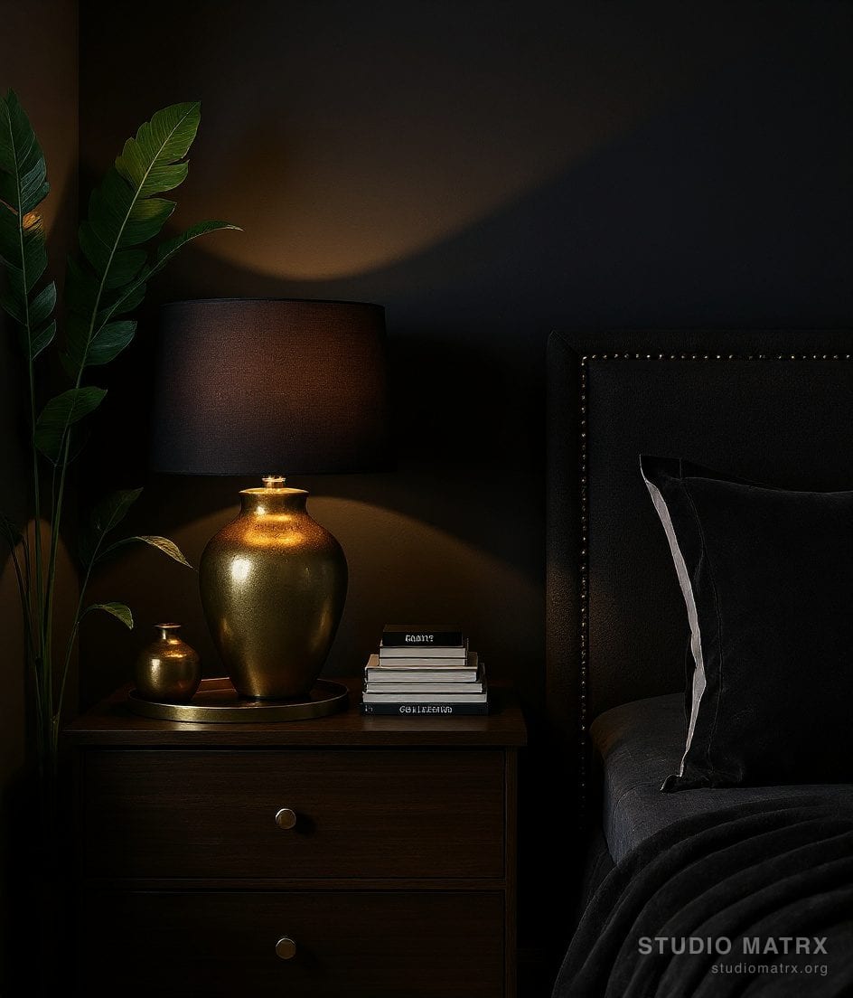 Bedside Lamp Styling Ideas — Charcoal & Gold