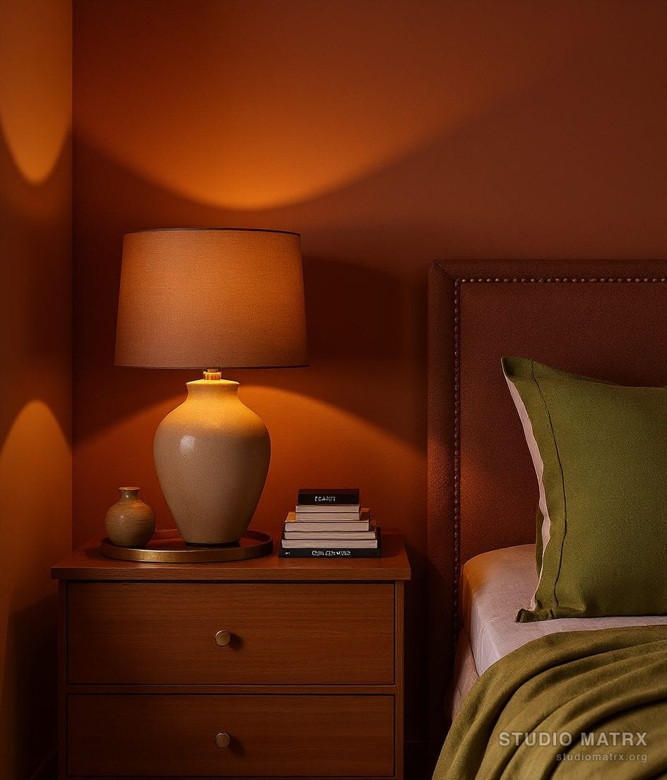 Bedside Lamp Styling Ideas — Terracotta & Olive