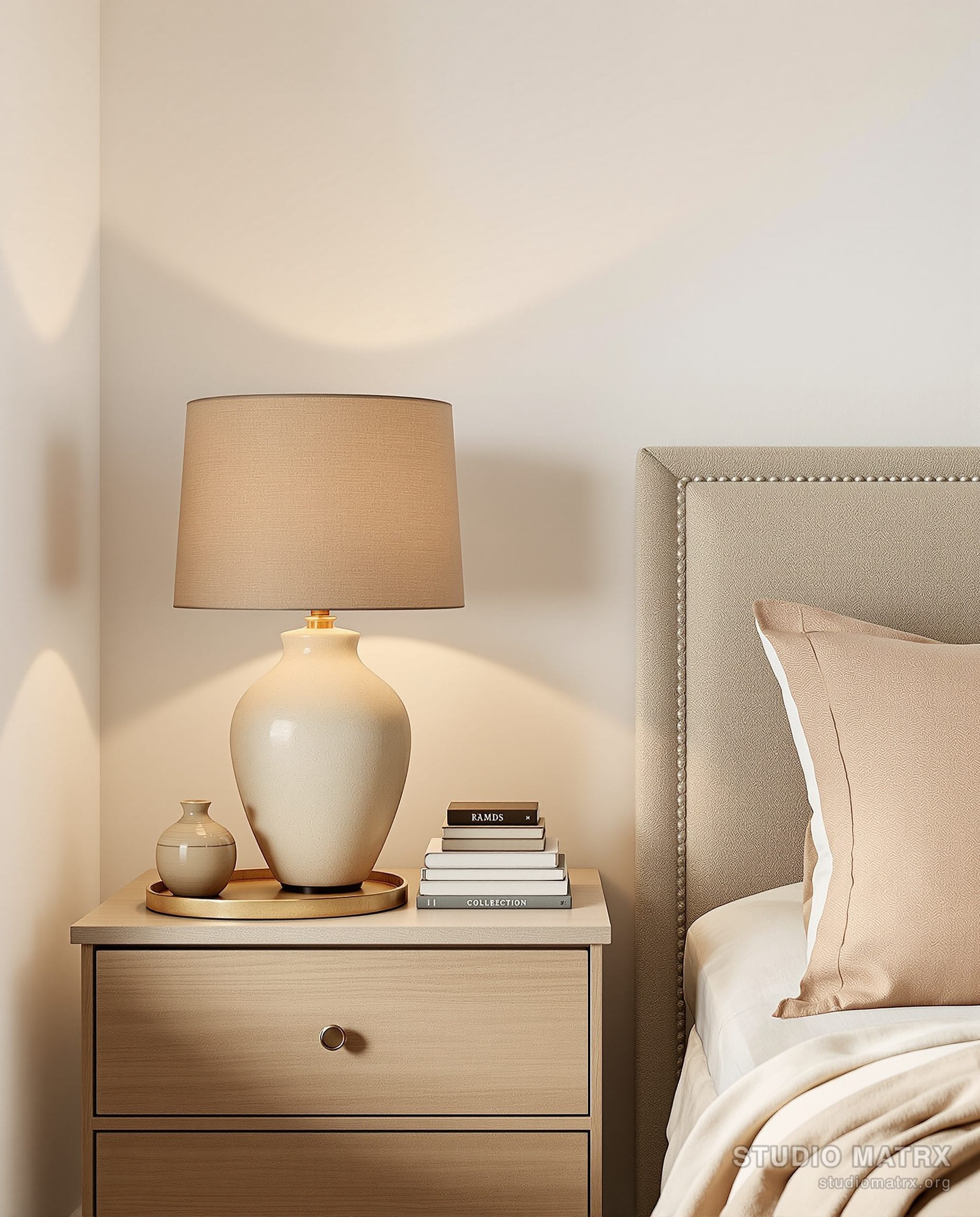Bedside Lamp Styling Ideas — Warm Neutral