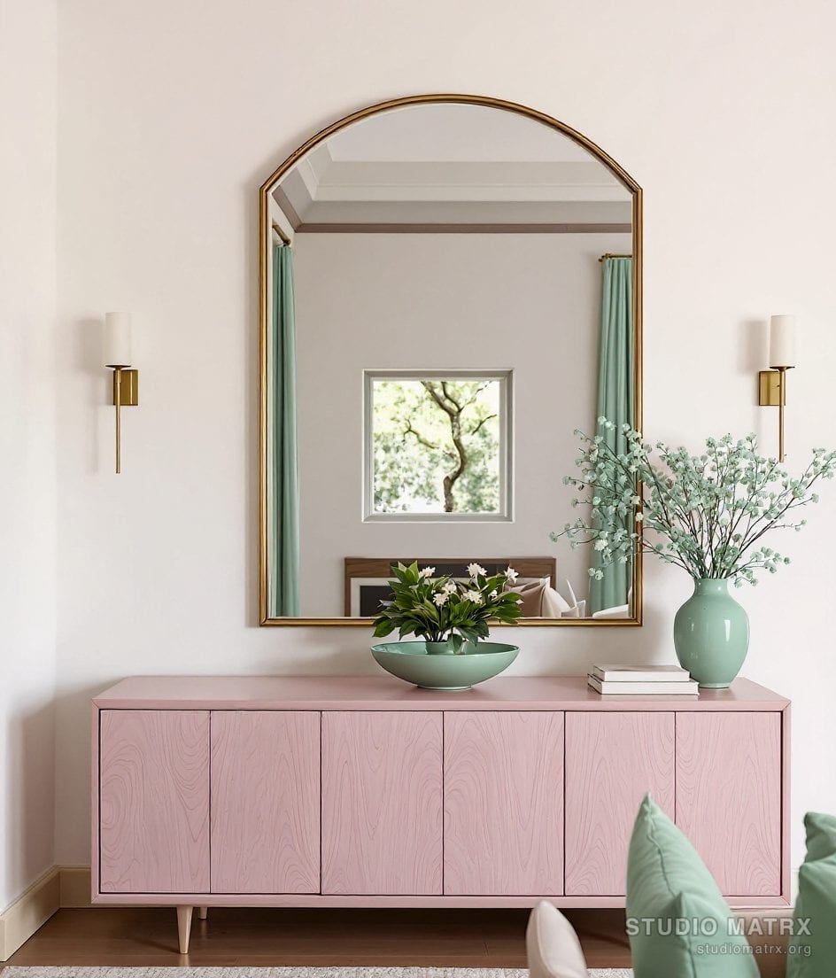 Dining Room Mirror Wall Decor — Blush & Sage