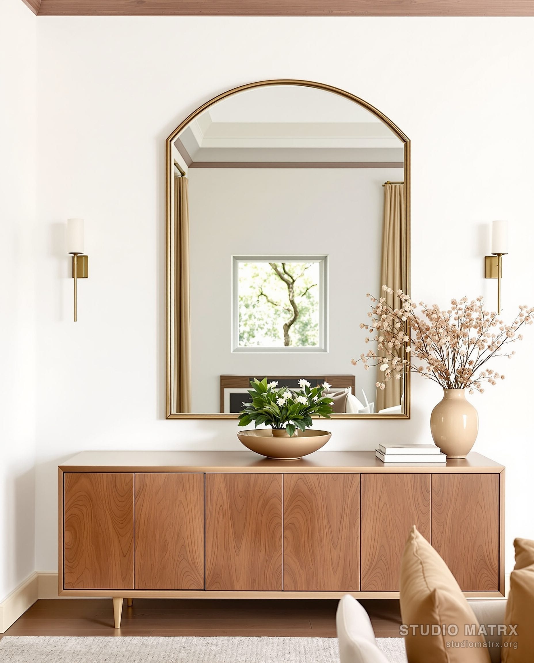 Dining Room Mirror Wall Decor — Warm Neutral