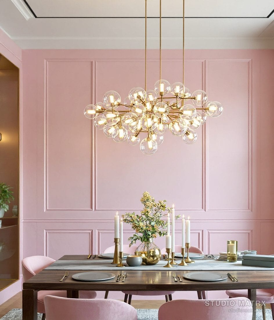 Dining Room Statement Chandelier — Blush & Sage