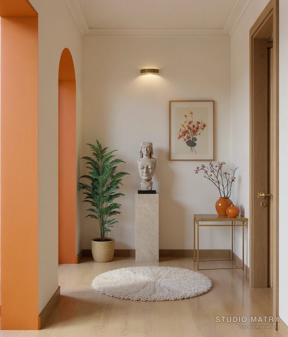 Foyer Sculpture Pedestal Display — Warm Neutral