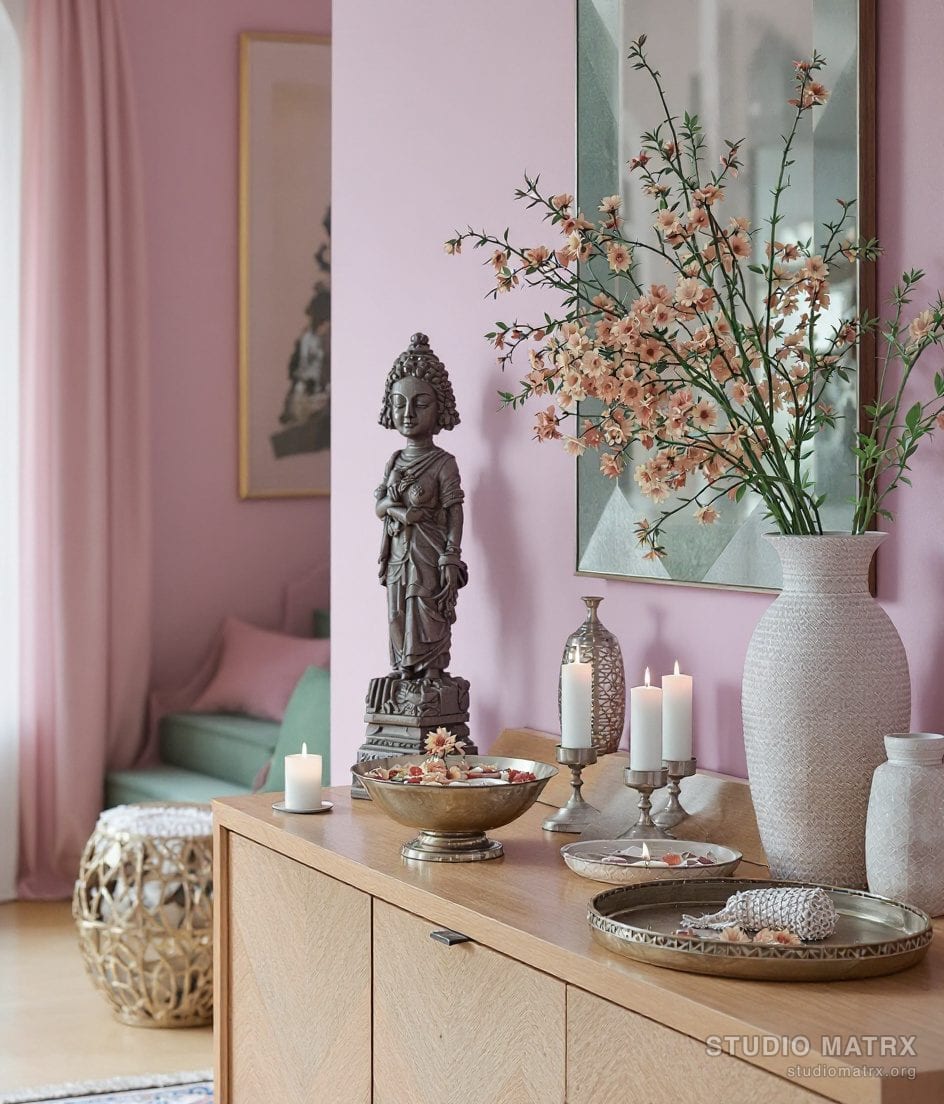 Foyer Traditional Welcome Decor — Blush & Sage
