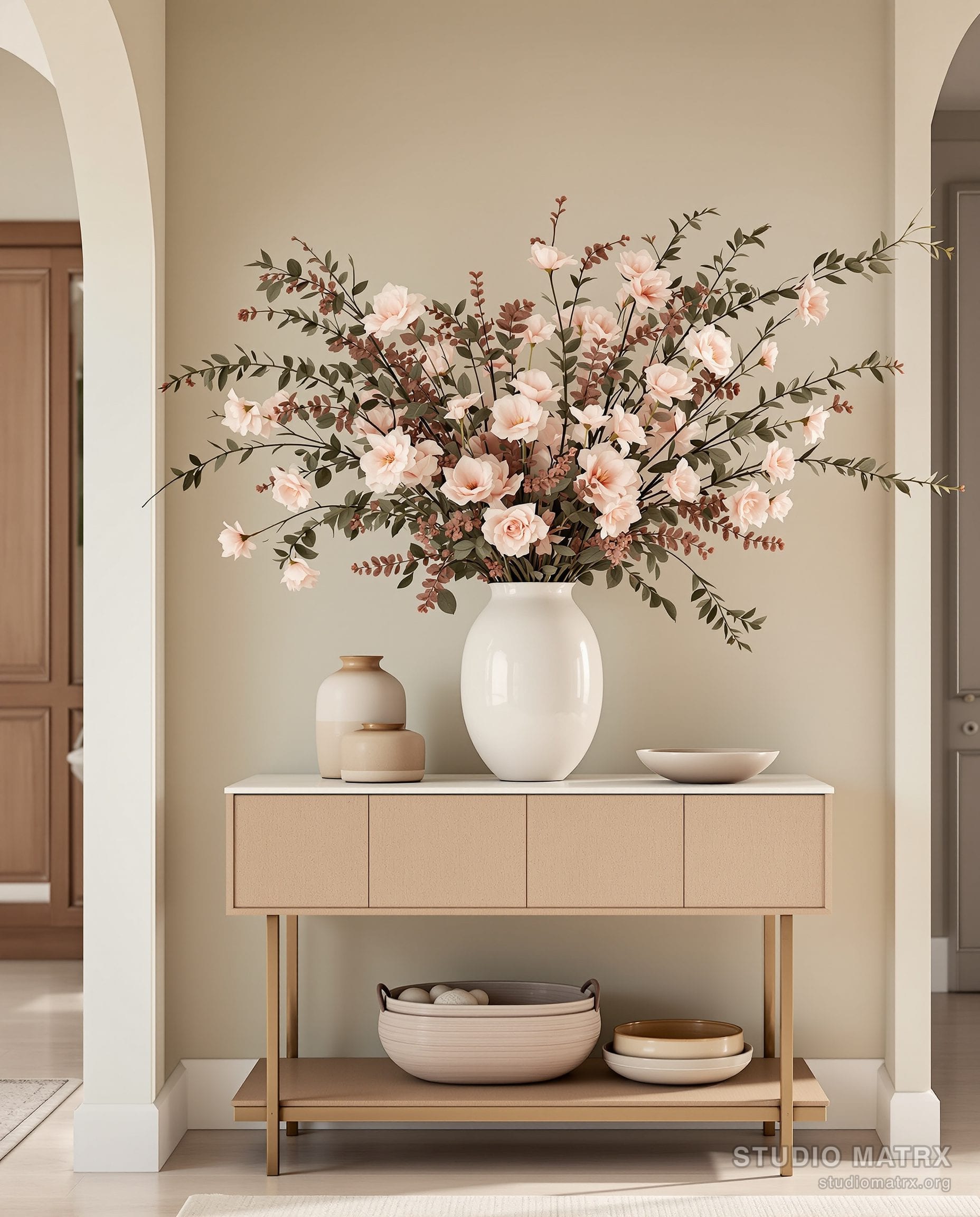 Foyer Vase And Florals Styling — Blush & Sage